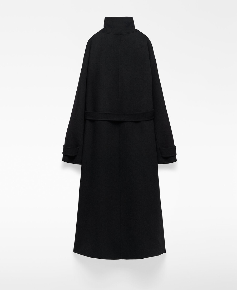 cappotto donna con collo a imbuto e incrocio sul davanti