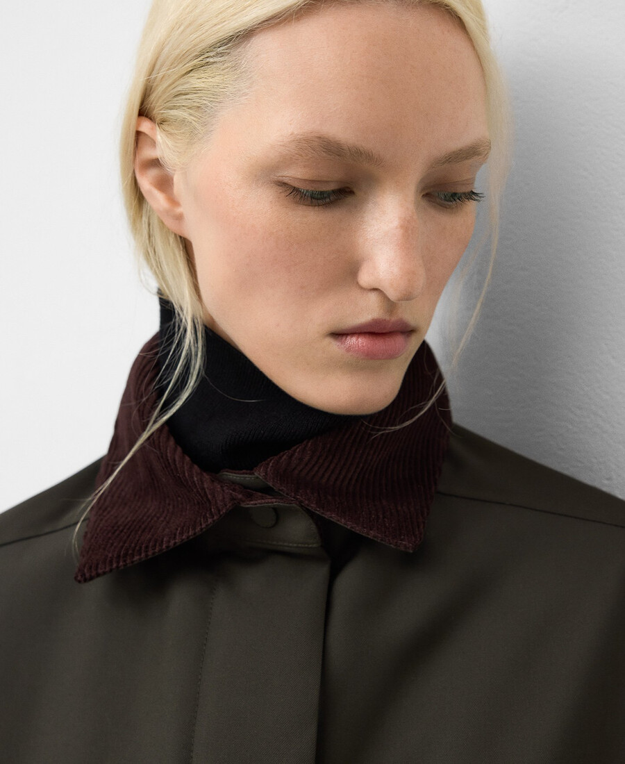 cappotto lungo da donna con collo alla francese
