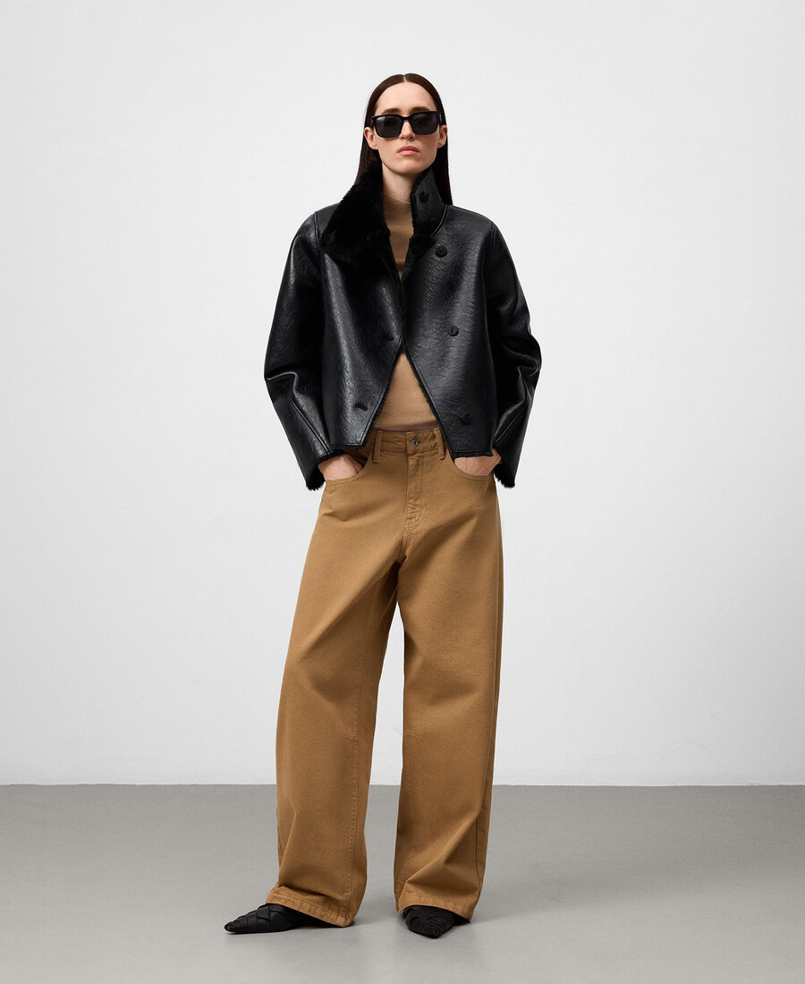 cappotto corto nero non in pelle da donna