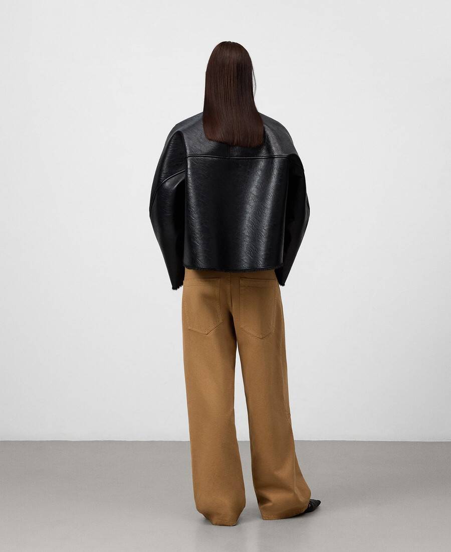 cappotto corto nero non in pelle da donna