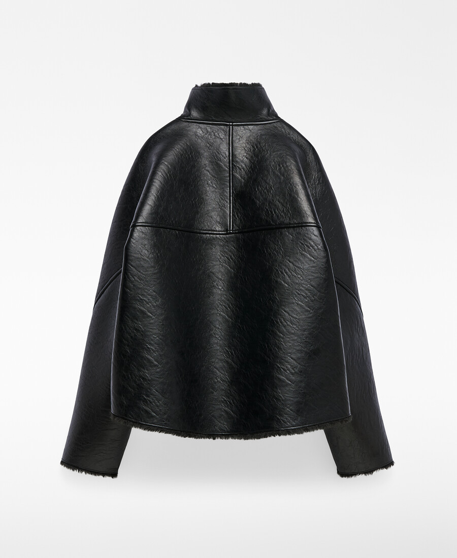 cappotto corto nero non in pelle da donna