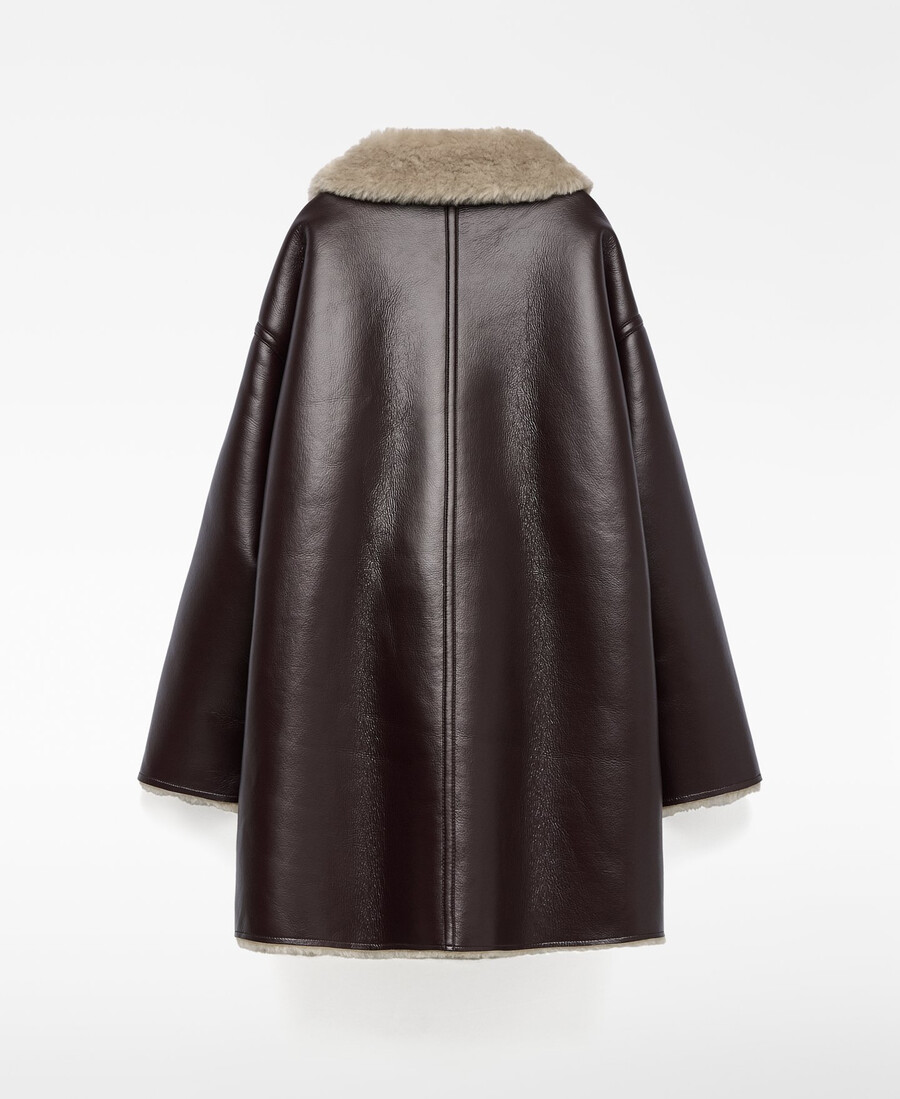 cappotto donna con cerniera in pelle e non pelle