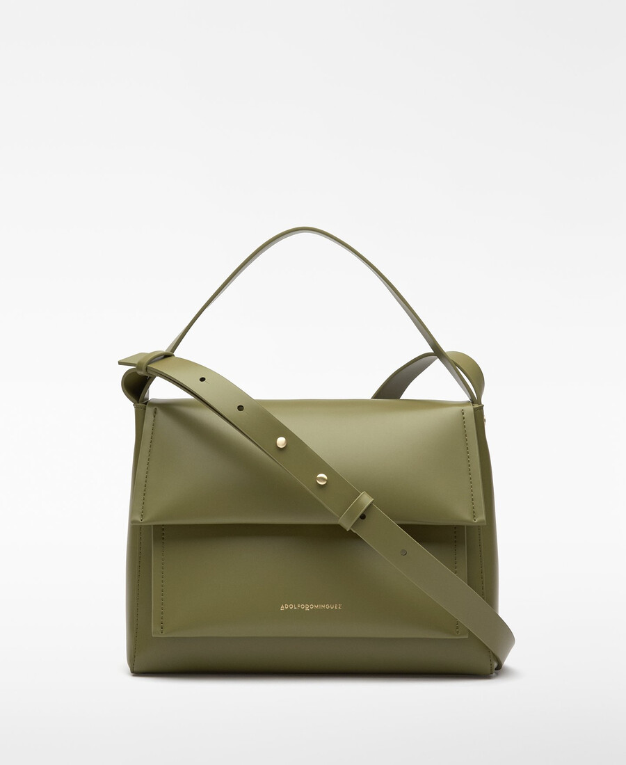 borsa a tracolla con patta in pelle e non in pelle da donna