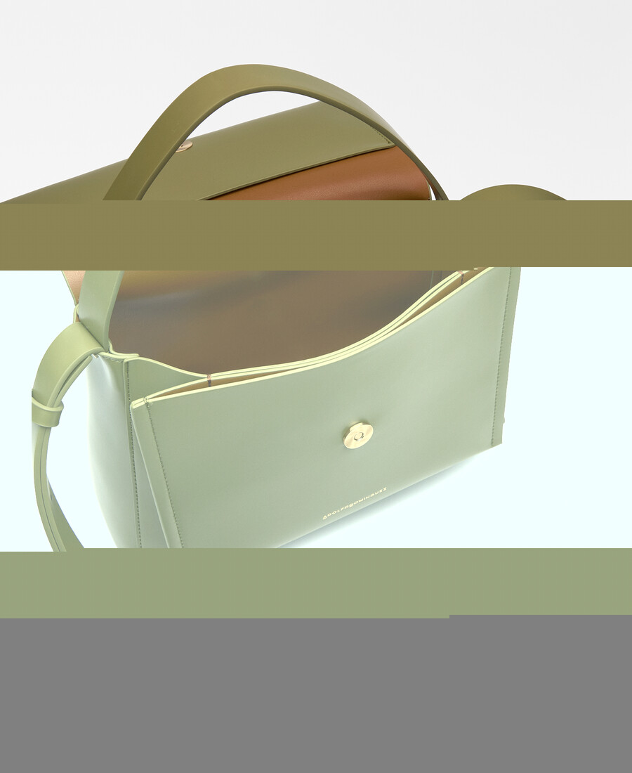 borsa a tracolla con patta in pelle e non in pelle da donna