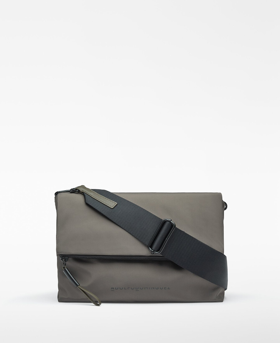 borsa a tracolla media con patta in nylon da donna