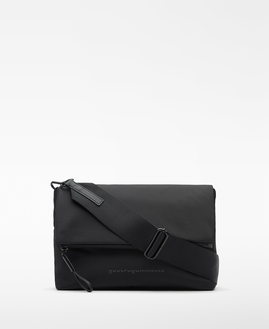 borsa a tracolla media con patta in nylon da donna