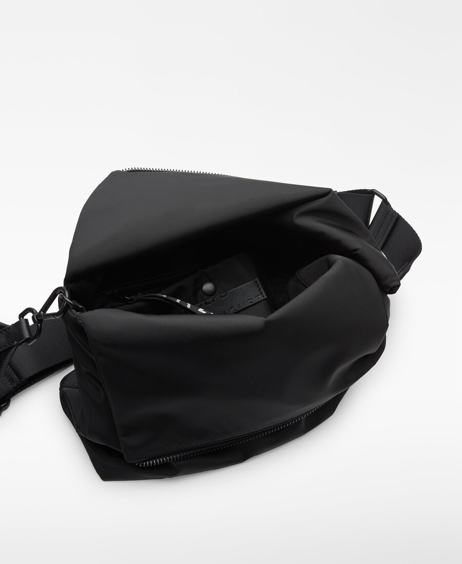 borsa a tracolla media con patta in nylon da donna