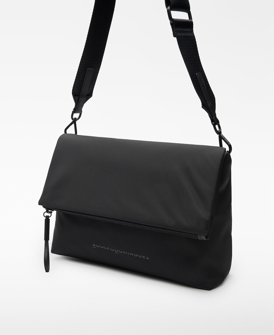 borsa a tracolla media con patta in nylon da donna