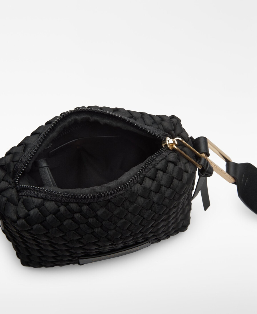 piccola borsa a tracolla in tessuto intrecciato da donna