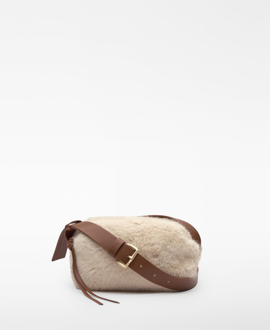 borsa a tracolla piccola doce in pelliccia sintetica da donna