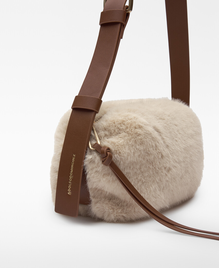borsa a tracolla piccola doce in pelliccia sintetica da donna