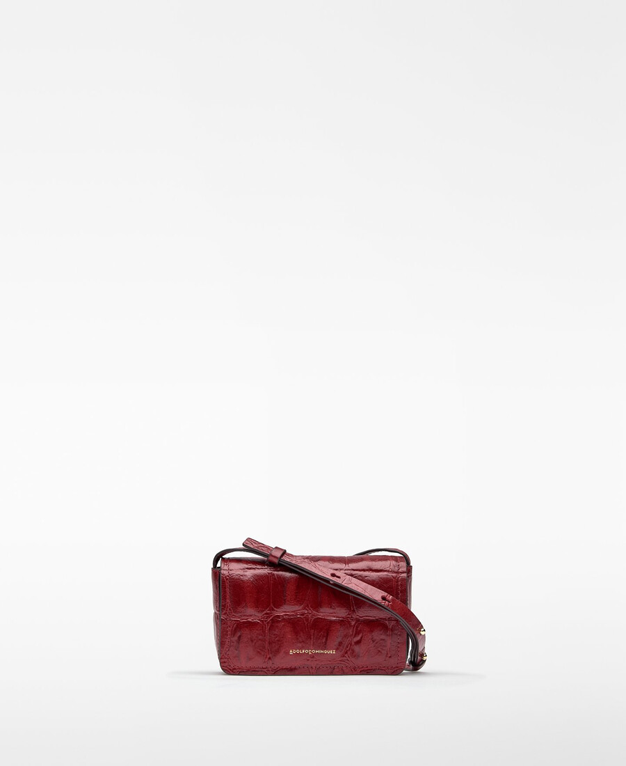 mini borsa a tracolla da donna con stampa coccodrillo in mica