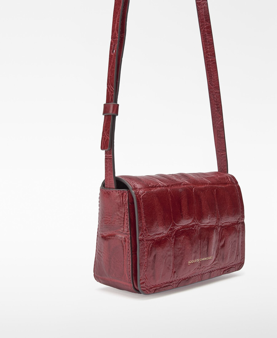 mini borsa a tracolla da donna con stampa coccodrillo in mica