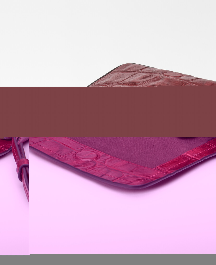 mini borsa a tracolla da donna con stampa coccodrillo in mica