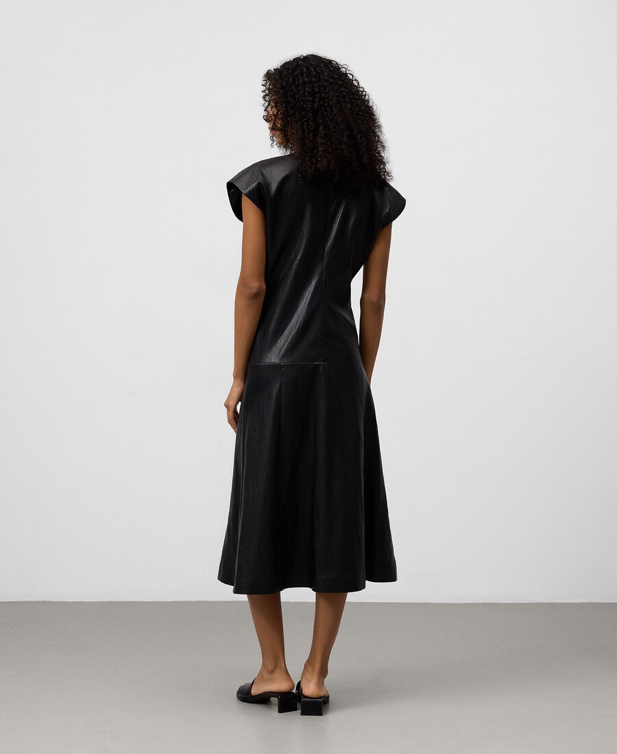 abito midi in pelle e non pelle da donna