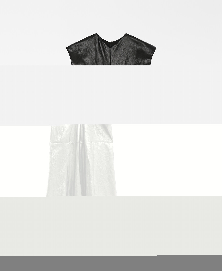 abito midi in pelle e non pelle da donna
