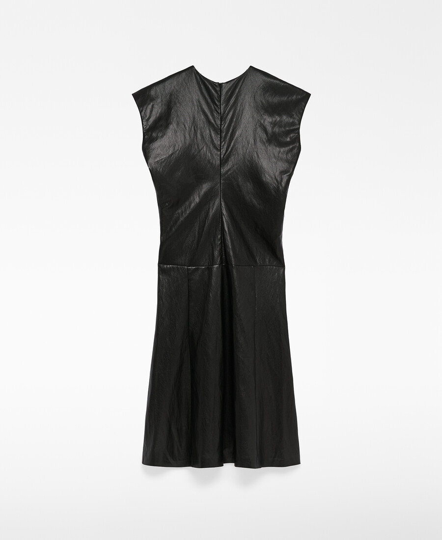 abito midi in pelle e non pelle da donna