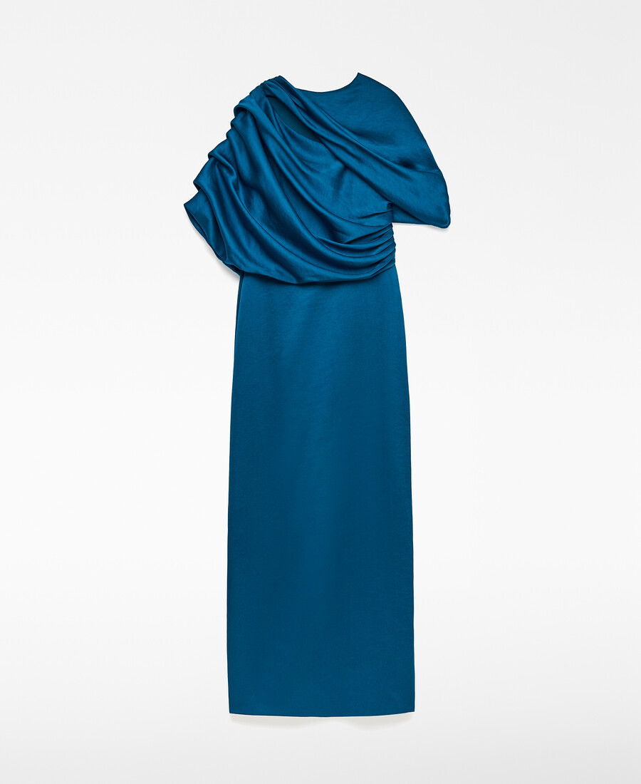 abito lungo drappeggiato da donna