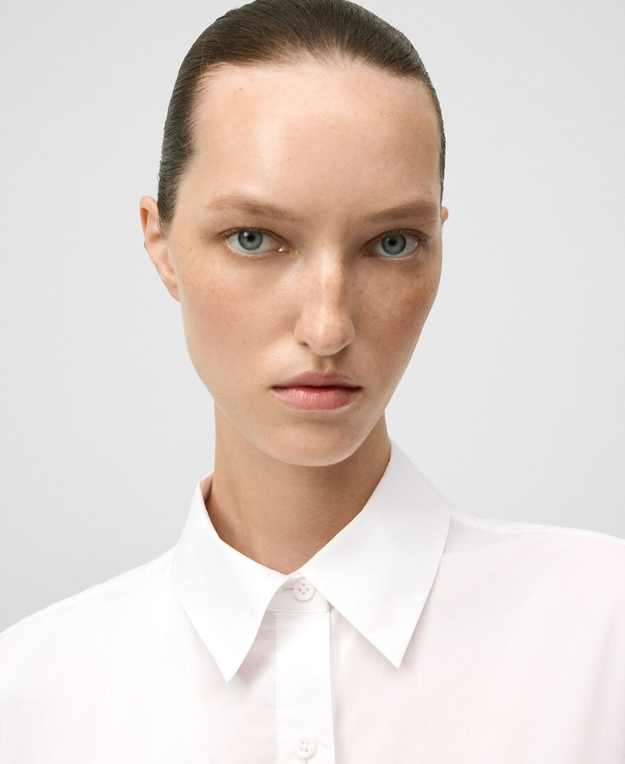 camicia con scialle sovrapposto donna