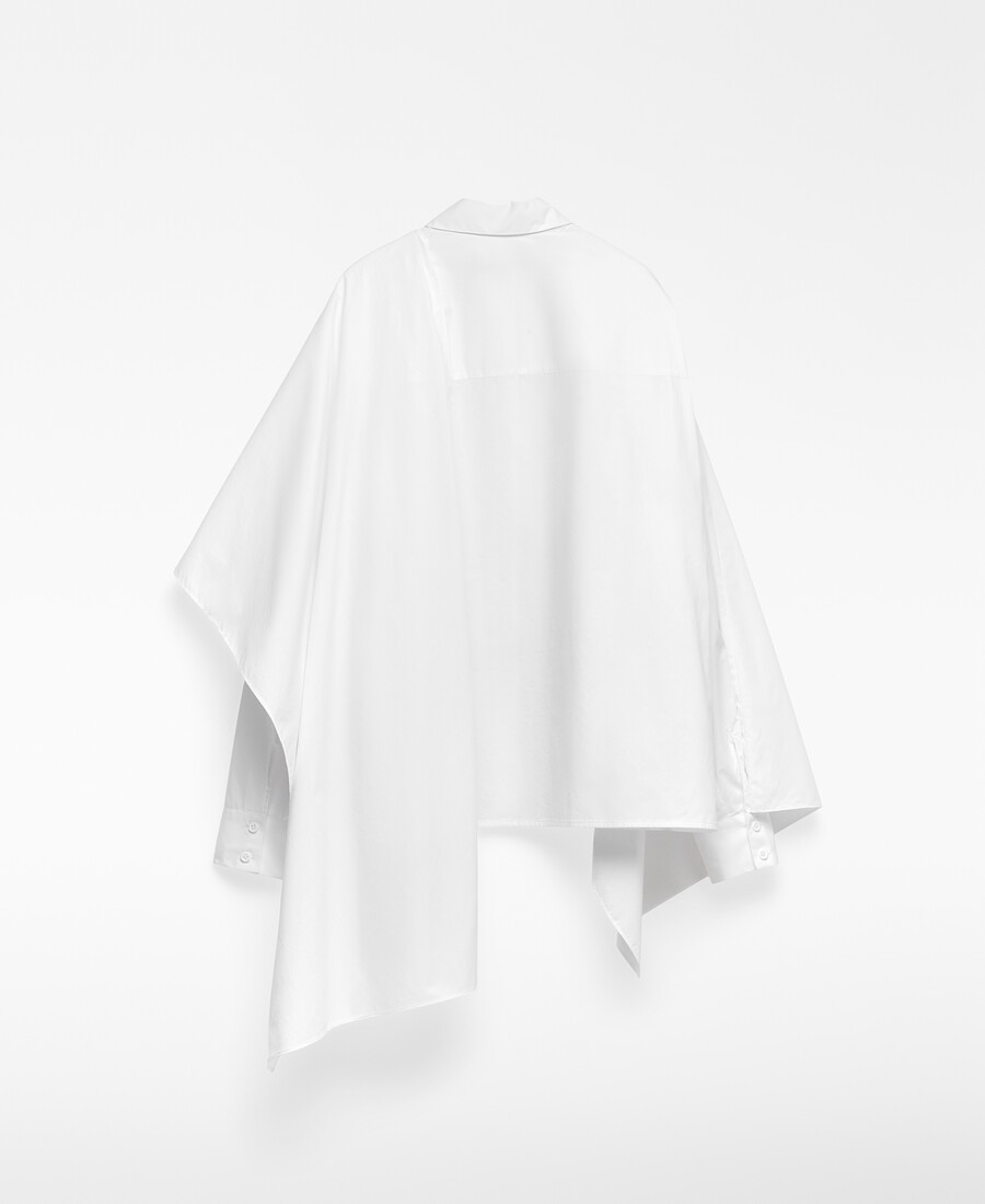 camicia con scialle sovrapposto donna