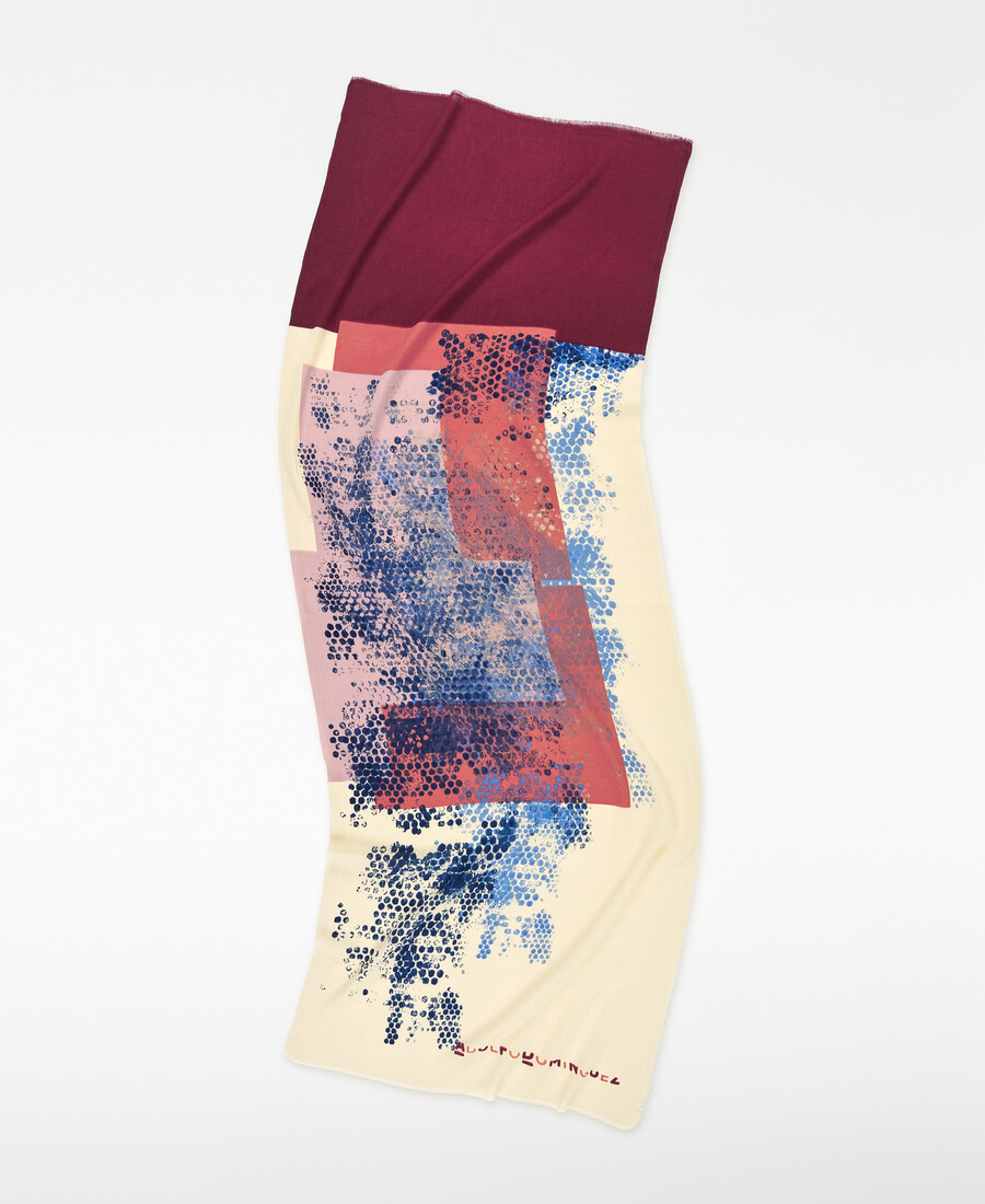 scialle donna in cotone stampato jacquard