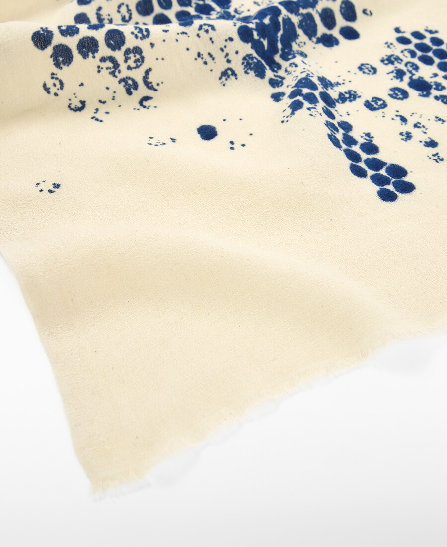 scialle donna in cotone stampato jacquard
