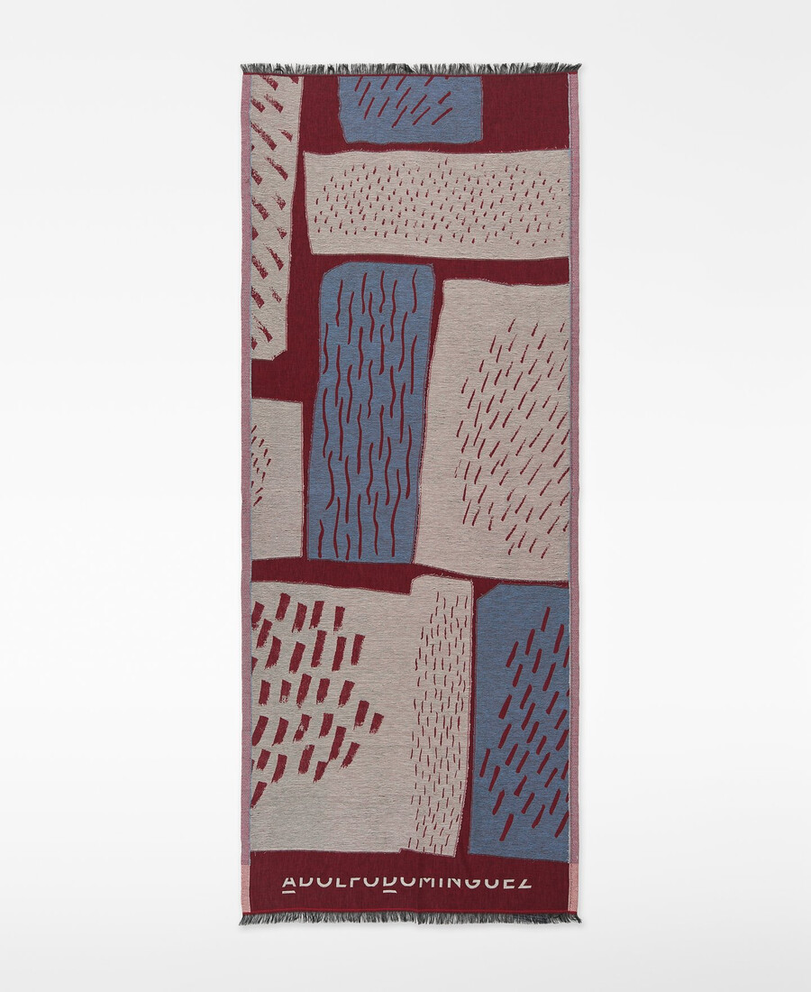 scialle donna in cotone jacquard stampato