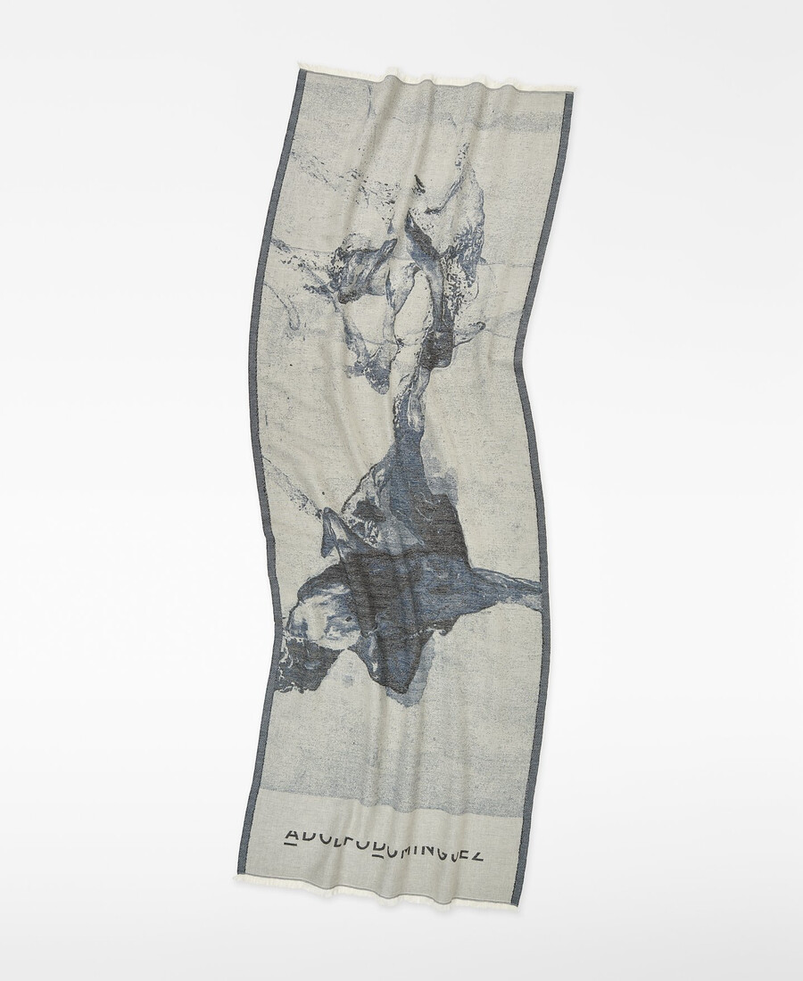 scialle donna in cotone jacquard stampato