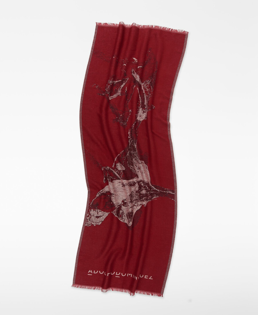 scialle donna in cotone jacquard stampato