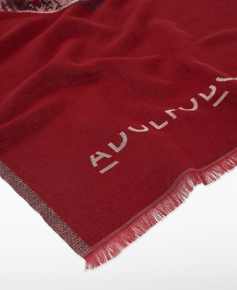 scialle donna in cotone jacquard stampato