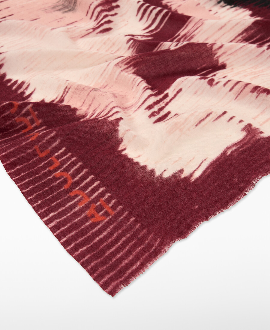 scialle stampato in lana merino donna