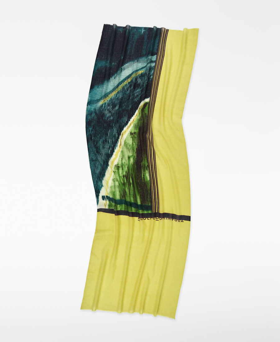 scialle stampato in lana merino donna