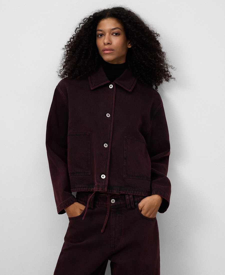 giacca corta in denim lavato da donna