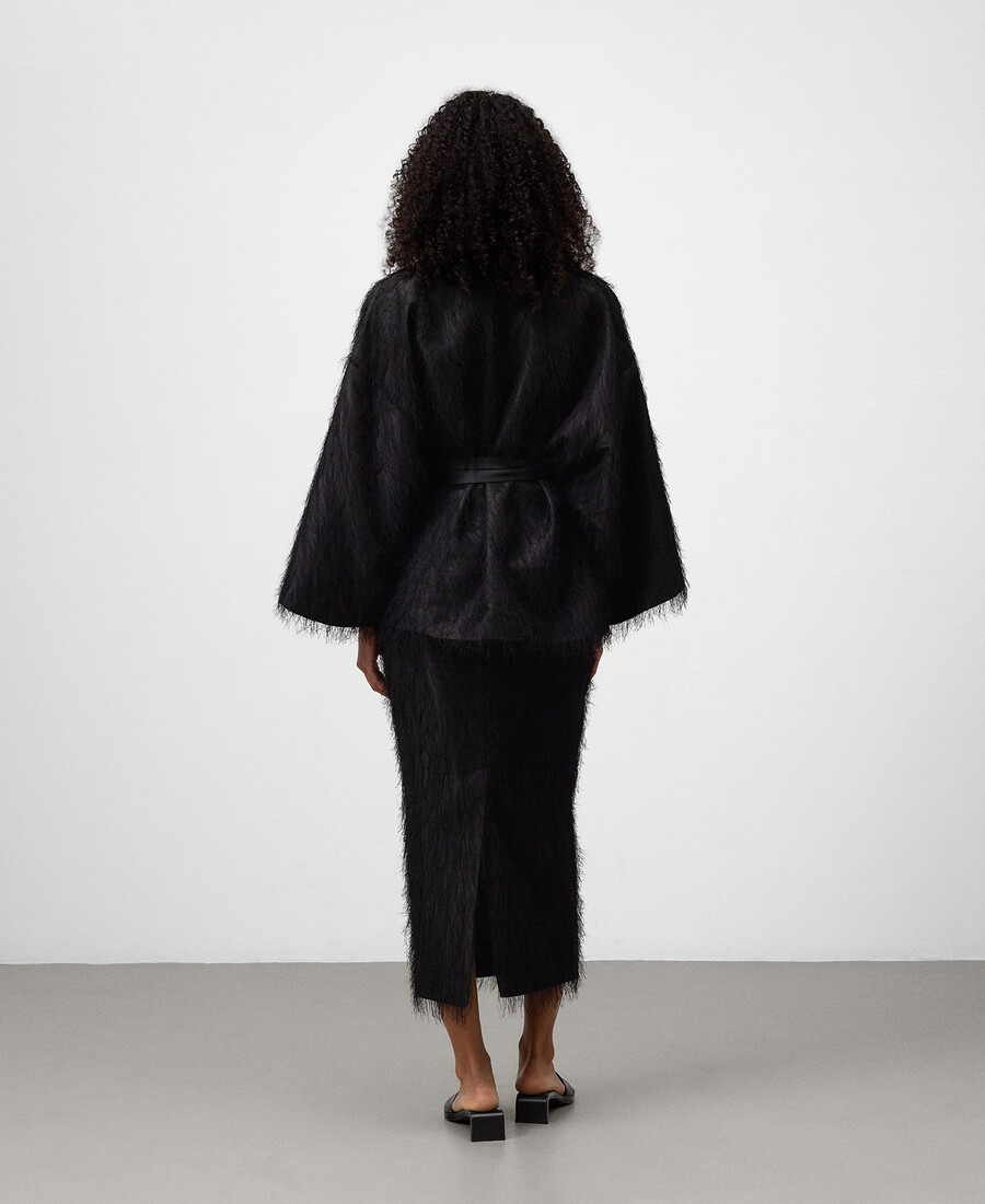 giacca kimono con frange da donna