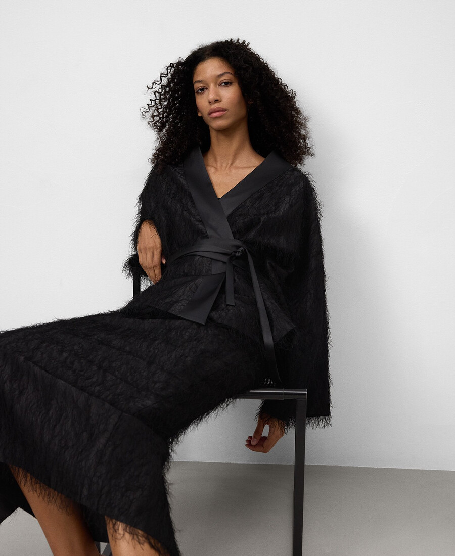 giacca kimono con frange da donna
