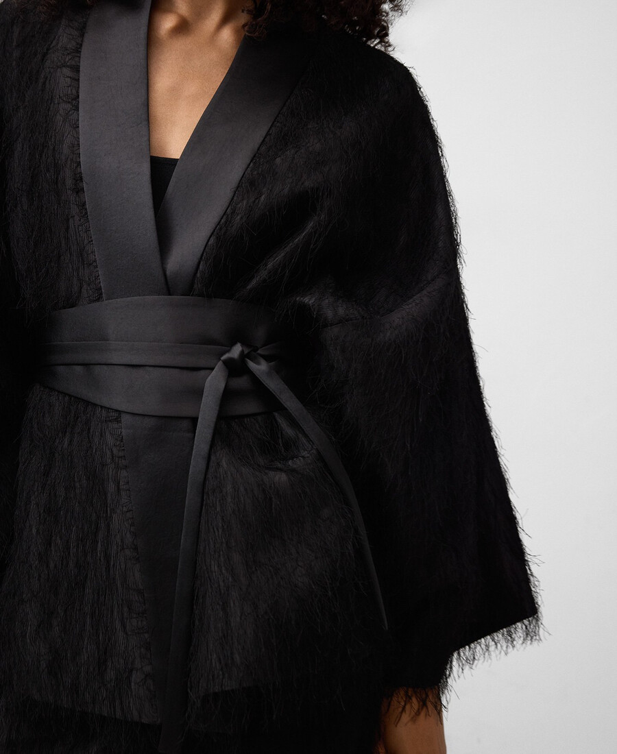 giacca kimono con frange da donna