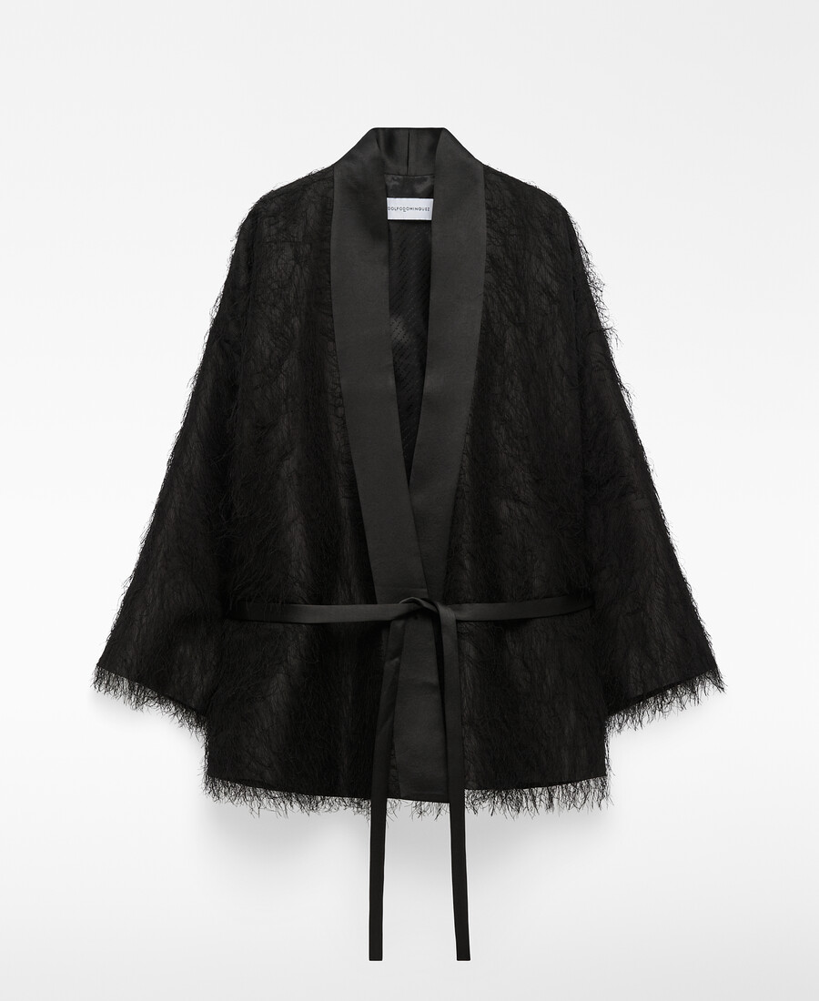 giacca kimono con frange da donna