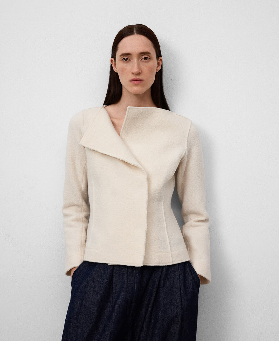 giacca aderente in lana merino da donna