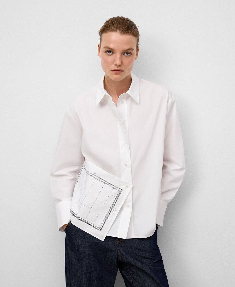 camicia con pannello multiposizione donna