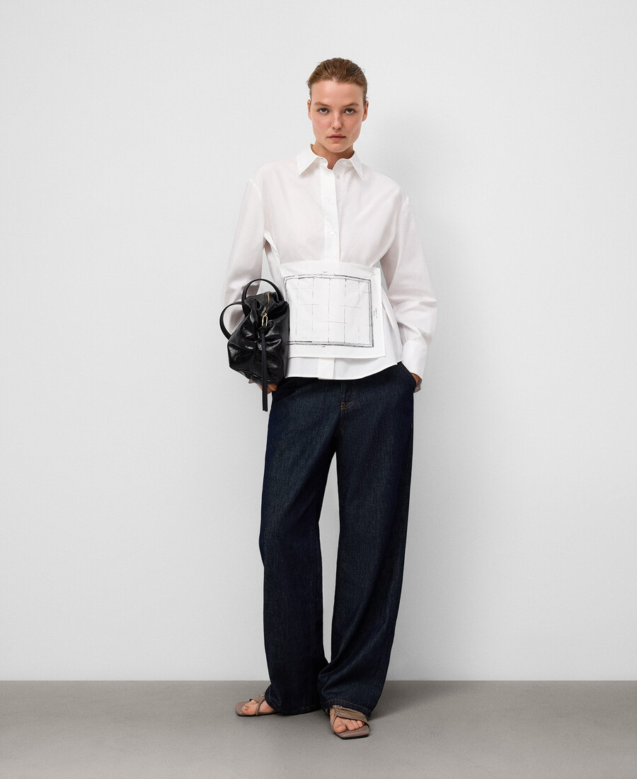 camicia con pannello multiposizione donna