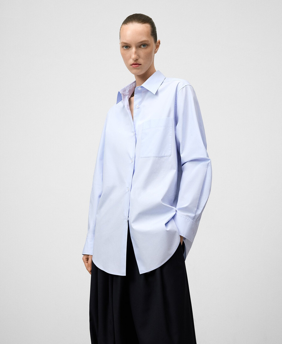 camicia da donna con colletto a revers in cotone biologico
