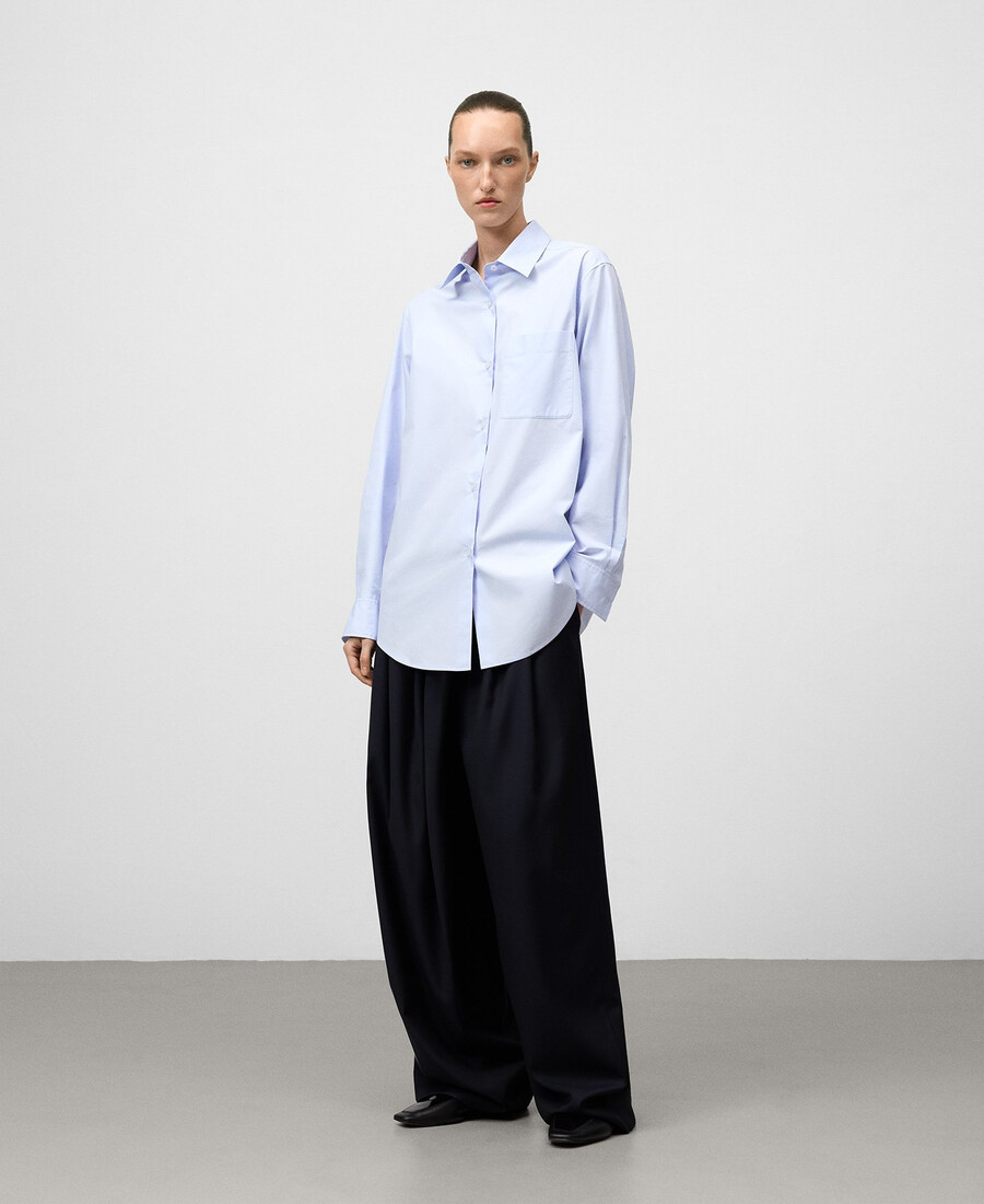 camicia da donna con colletto a revers in cotone biologico