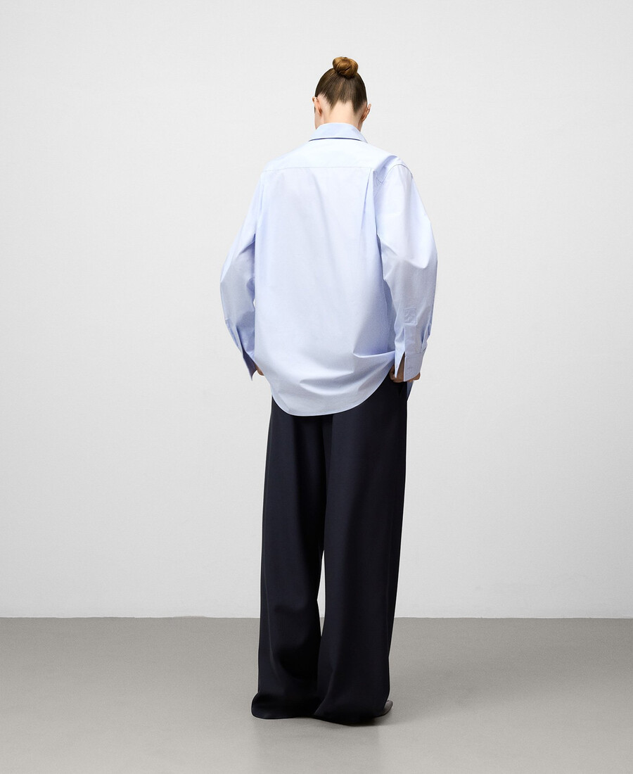 camicia da donna con colletto a revers in cotone biologico