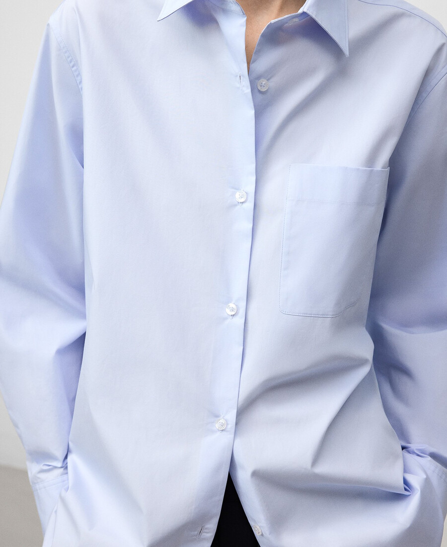 camicia da donna con colletto a revers in cotone biologico