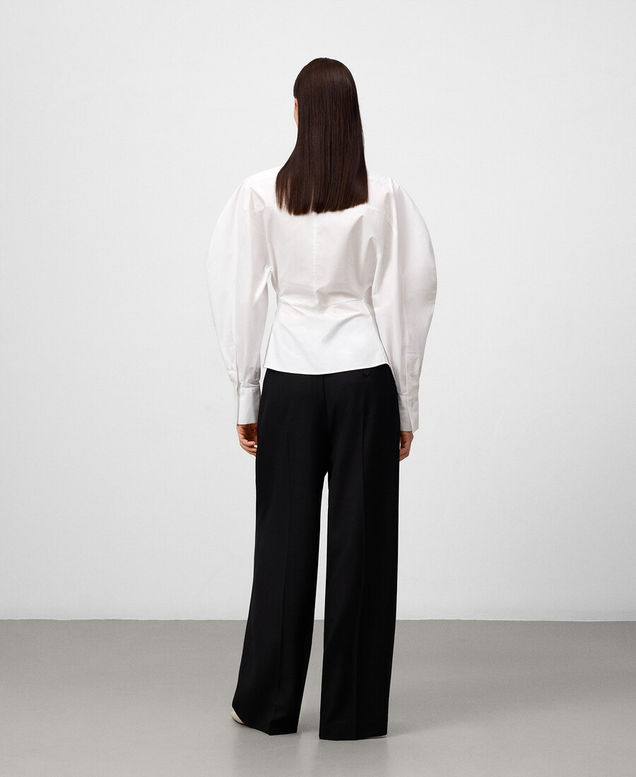camicia a maniche a sbuffo da donna