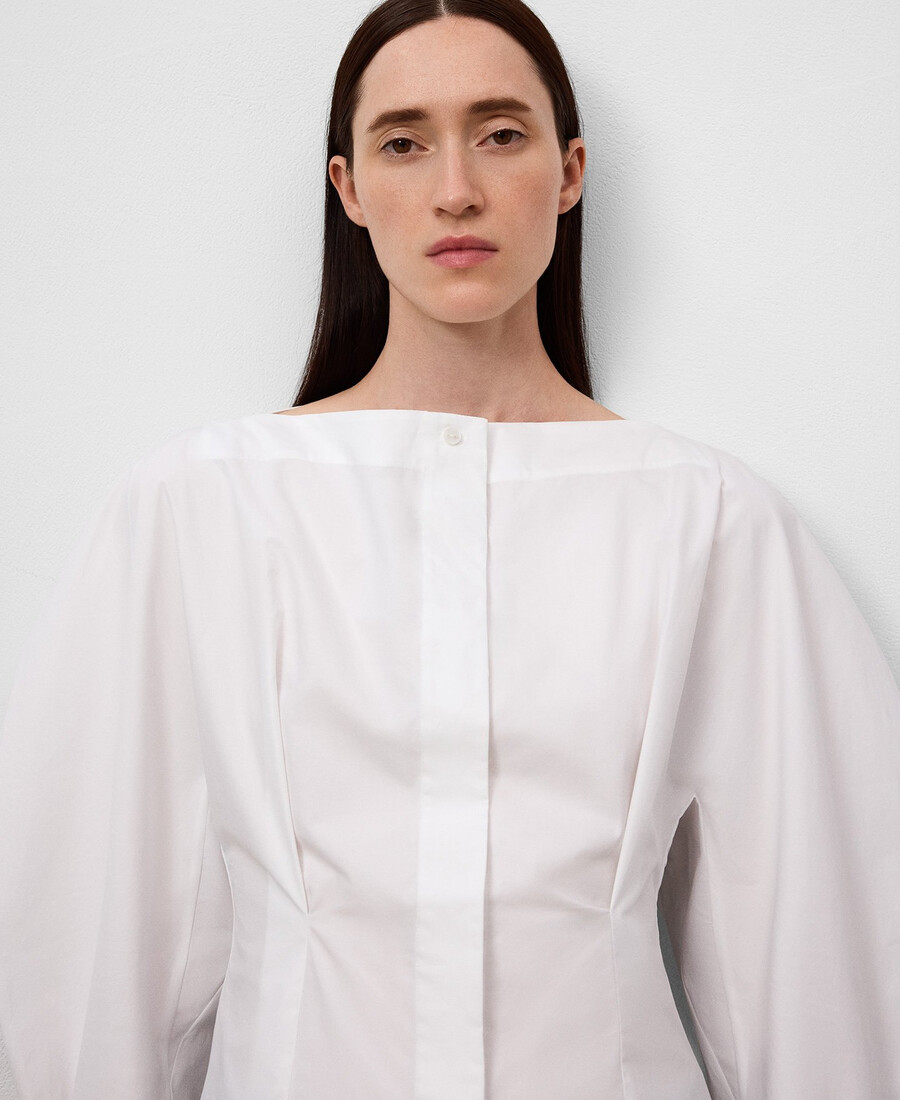 camicia a maniche a sbuffo da donna