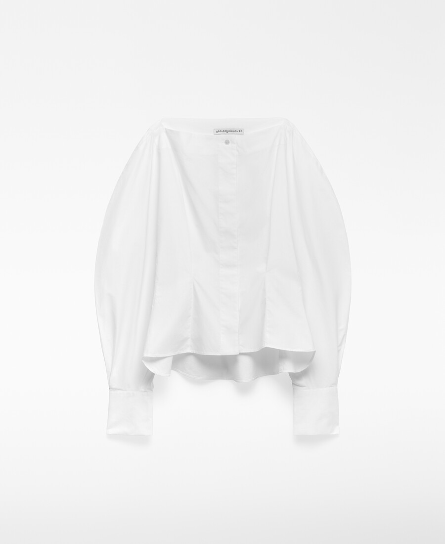 camicia a maniche a sbuffo da donna