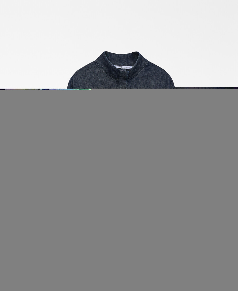 camicia da donna in denim di cotone a quadri