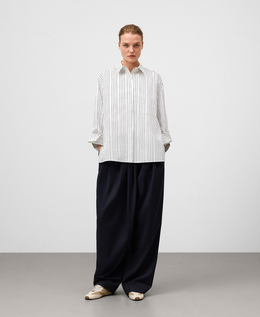 camicia a righe in cotone biologico da donna
