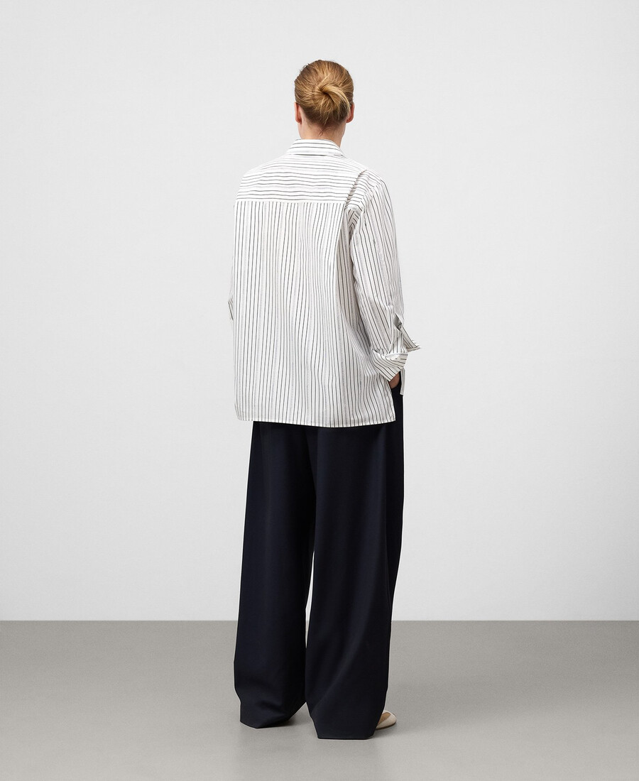 camicia a righe in cotone biologico da donna